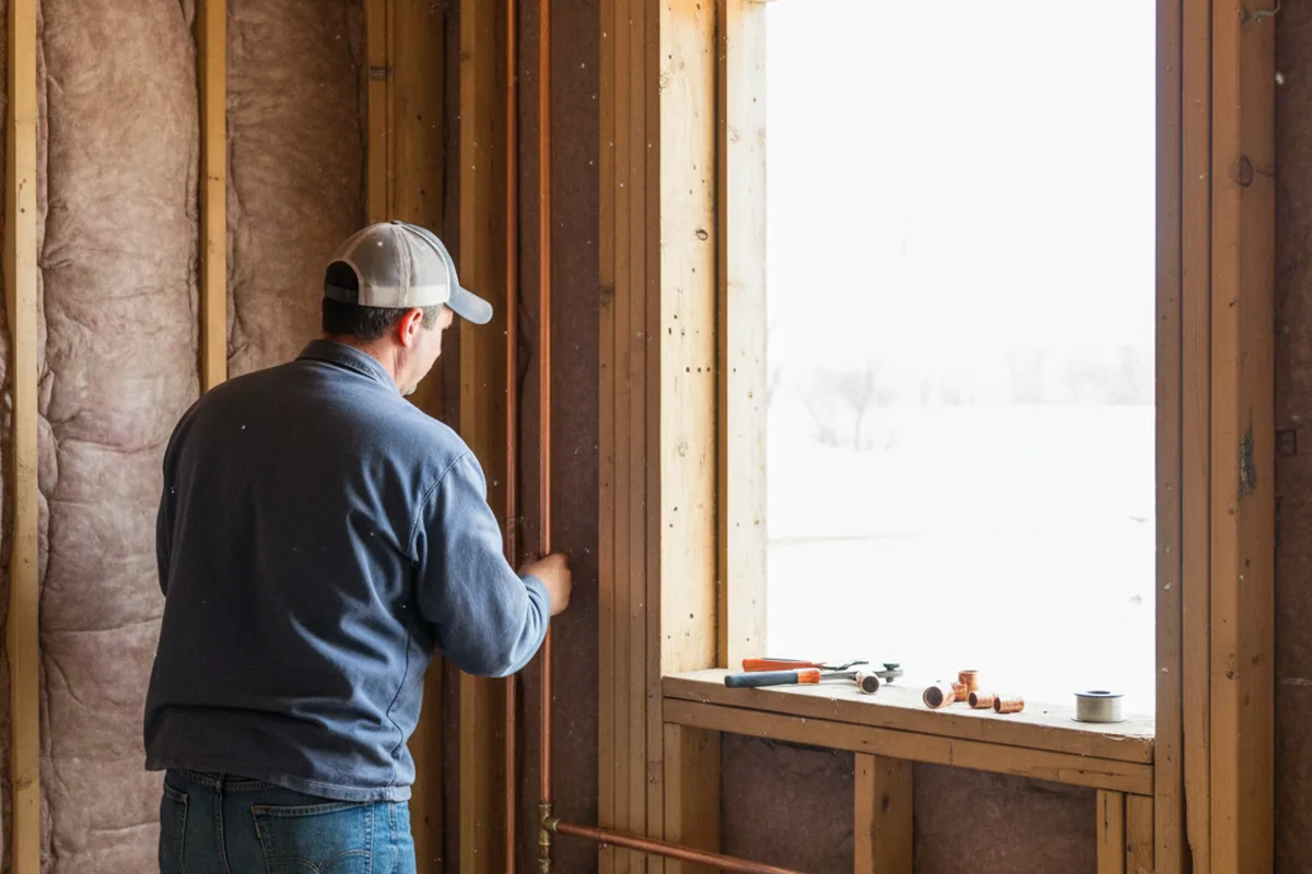 Licensed plumber running new copper supply lines in a Princess Anne home